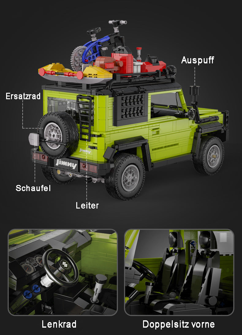 Technik Suzuki Jimny Modell, 1803 Teile Technik Ferngesteuert Offroader Modell mit Motoren, Technik Geländewagen Bausatz Kompatibel mit Lego Technik