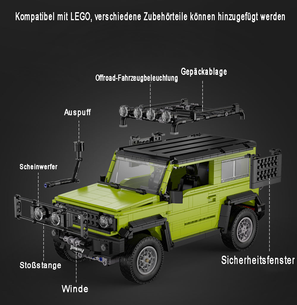 Technik Suzuki Jimny Modell, 1803 Teile Technik Ferngesteuert Offroader Modell mit Motoren, Technik Geländewagen Bausatz Kompatibel mit Lego Technik