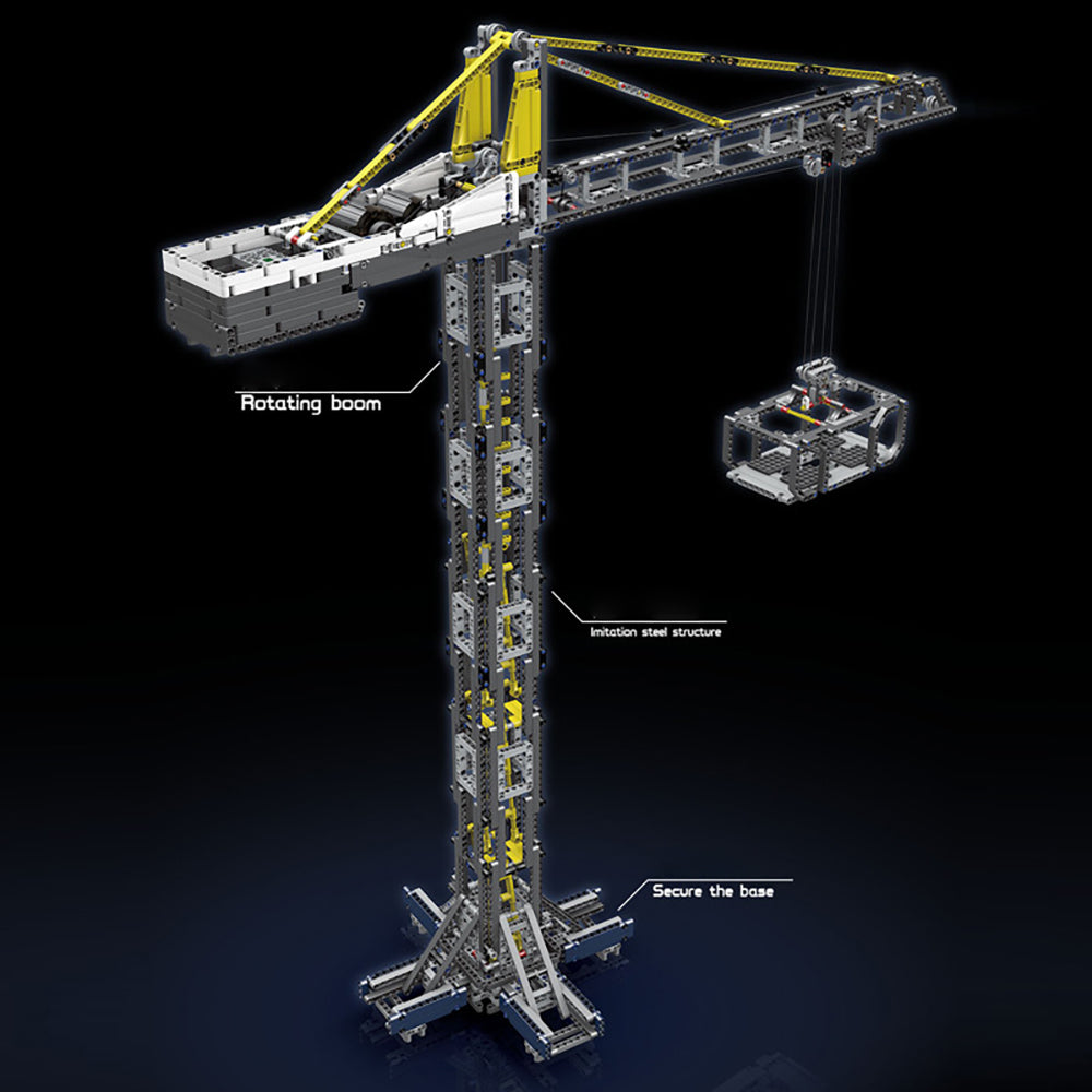 mk 17004 Technik Kran Ferngesteuert, 1797 Teile Technik Turmkran mit Motoren Modell, Technik Modell Bauset Kompatibel mit Lego Technik Turmkran