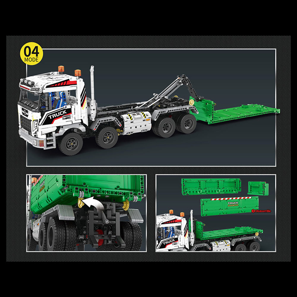 Technik LKW Mit Anhänger, 2950 Teile Technik Truck Ferngesteuert Auto mit Motoren, Technik Dumper mit Anhänger Bauset Kompatibel mit Lego Technik LKW