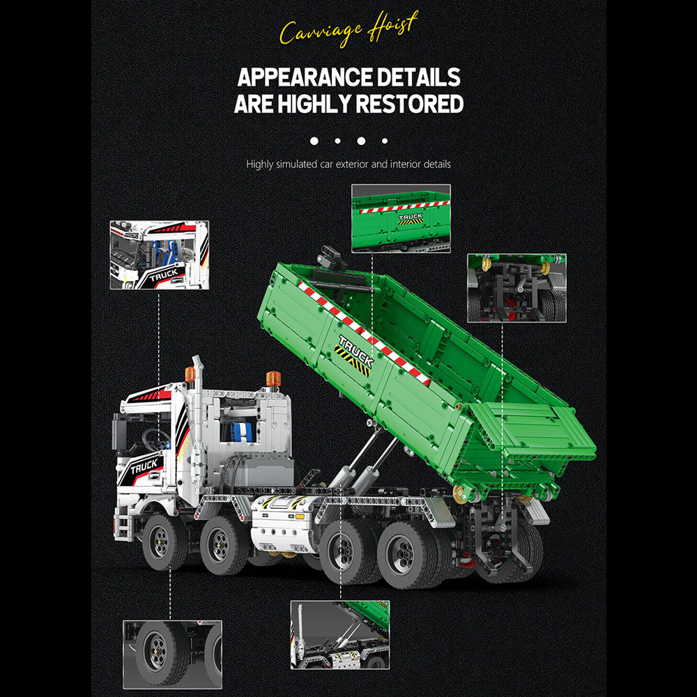 Technik LKW Mit Anhänger, 2950 Teile Technik Truck Ferngesteuert Auto mit Motoren, Technik Dumper mit Anhänger Bauset Kompatibel mit Lego Technik LKW