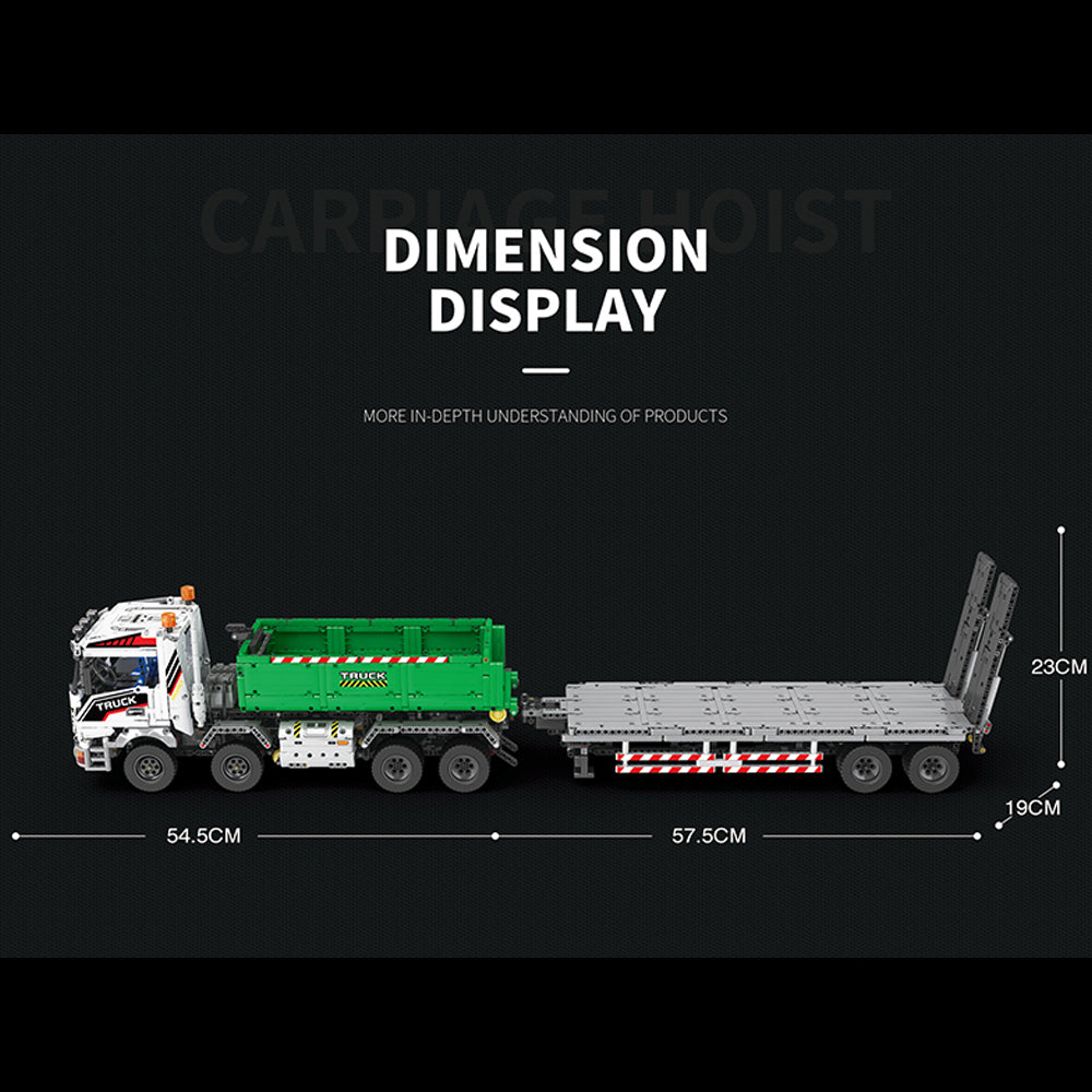 Technik LKW Mit Anhänger, 2950 Teile Technik Truck Ferngesteuert Auto mit Motoren, Technik Dumper mit Anhänger Bauset Kompatibel mit Lego Technik LKW