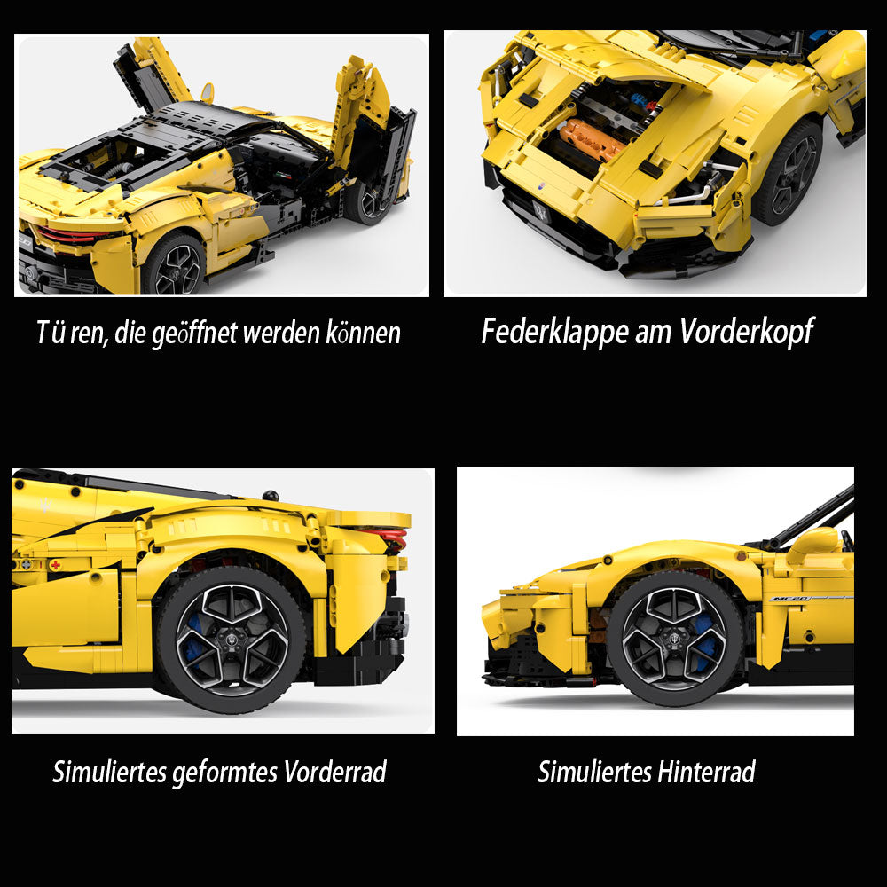 Technik Maserati MC20 Modell, Technik Auto Ferngesteuert, Kompatibel mit Lego Technik Supercar