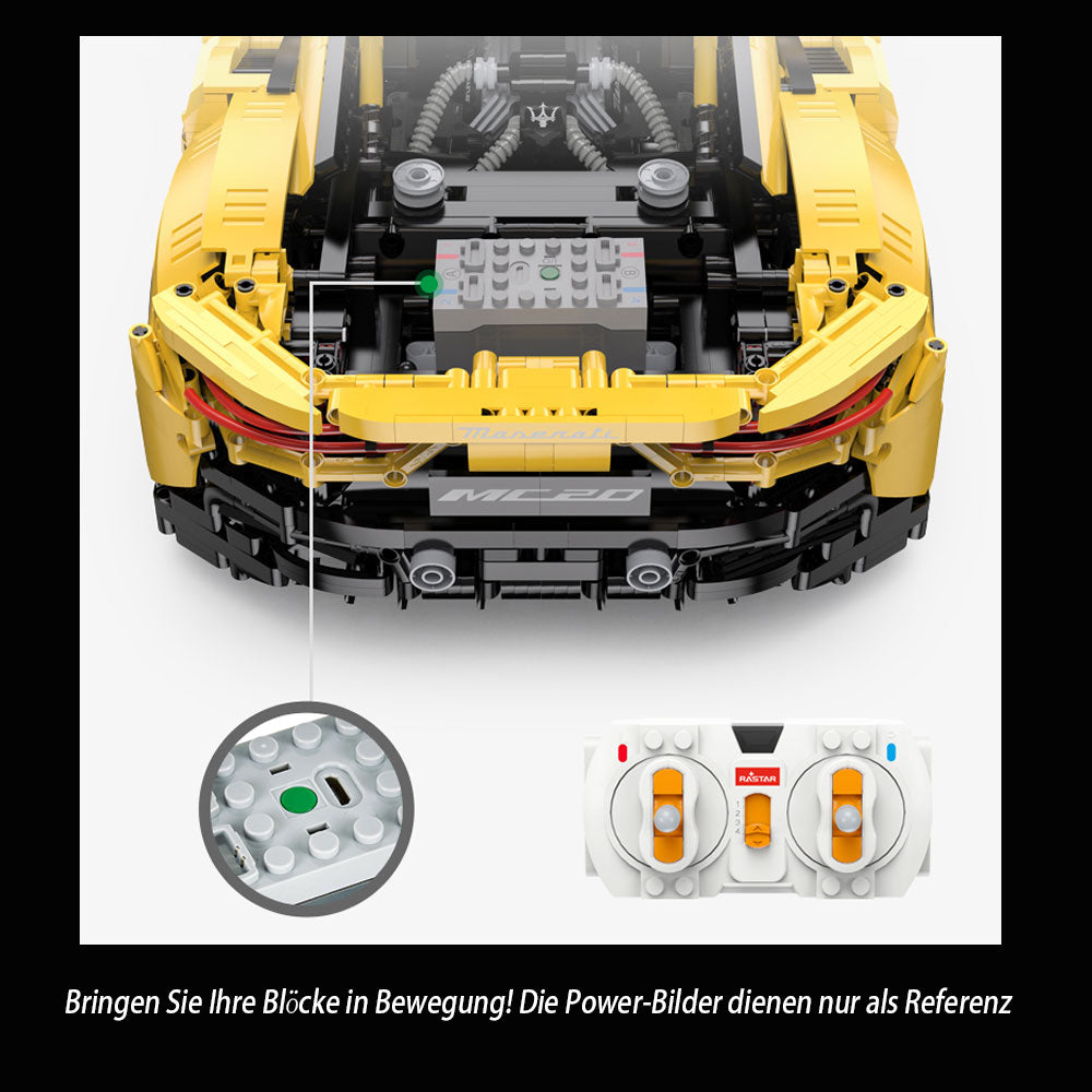 Technik Maserati MC20 Modell, Technik Auto Ferngesteuert, Kompatibel mit Lego Technik Supercar