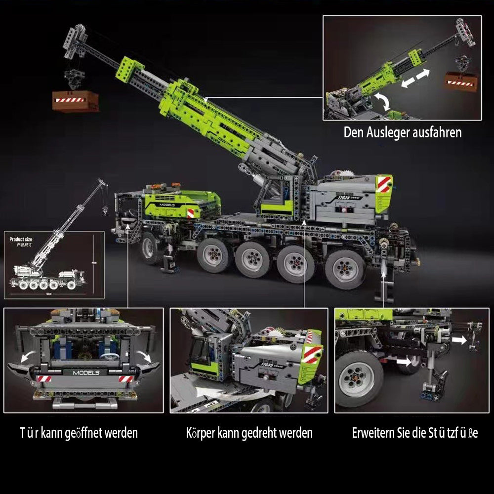 Technik Kran mit 4 Motoren, 2819 Teile Technik Ferngesteuert Kranwagen mit Kranarm Modell Bausatz Kompatibel mit Lego Technik