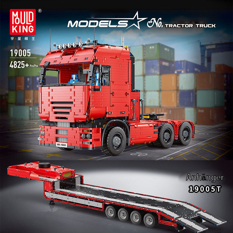 Technik LKW mit Anhänger, 8193 Teile Technik Truck mit Anhänger Ferngesteuert LKW, Technik Truck mit 9 Motor Bauset Kompatibel mit Lego Technik