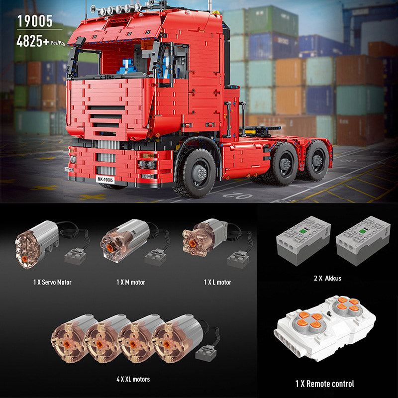 Technik LKW mit Anhänger, 8193 Teile Technik Truck mit Anhänger Ferngesteuert LKW, Technik Truck mit 9 Motor Bauset Kompatibel mit Lego Technik