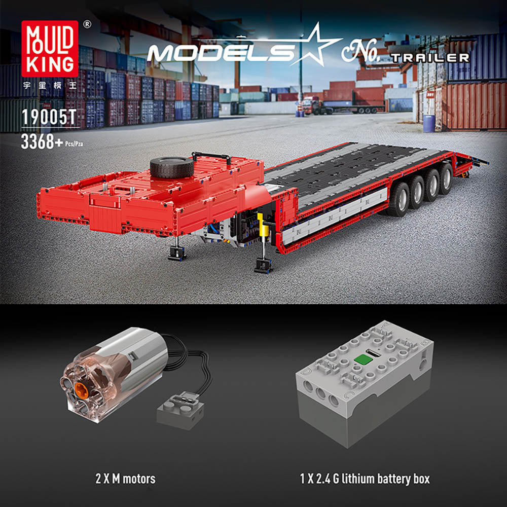 Technik LKW mit Anhänger, 8193 Teile Technik Truck mit Anhänger Ferngesteuert LKW, Technik Truck mit 9 Motor Bauset Kompatibel mit Lego Technik