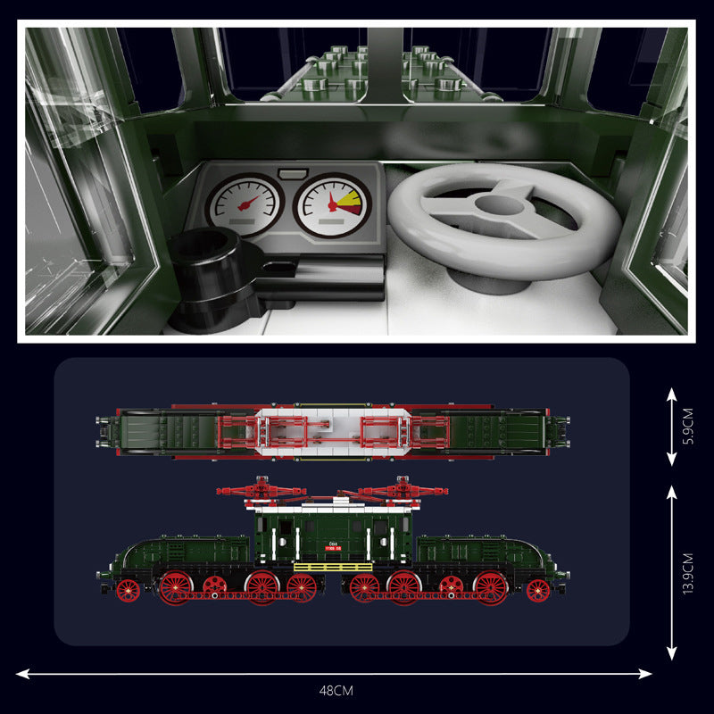 Technik Zug 0BB Technik Lokomotive Modell, 919 Teile Technik Zug 1189 Serie mit Schienen Custom Bausteine Kompatibel mit Lego Technik Zug