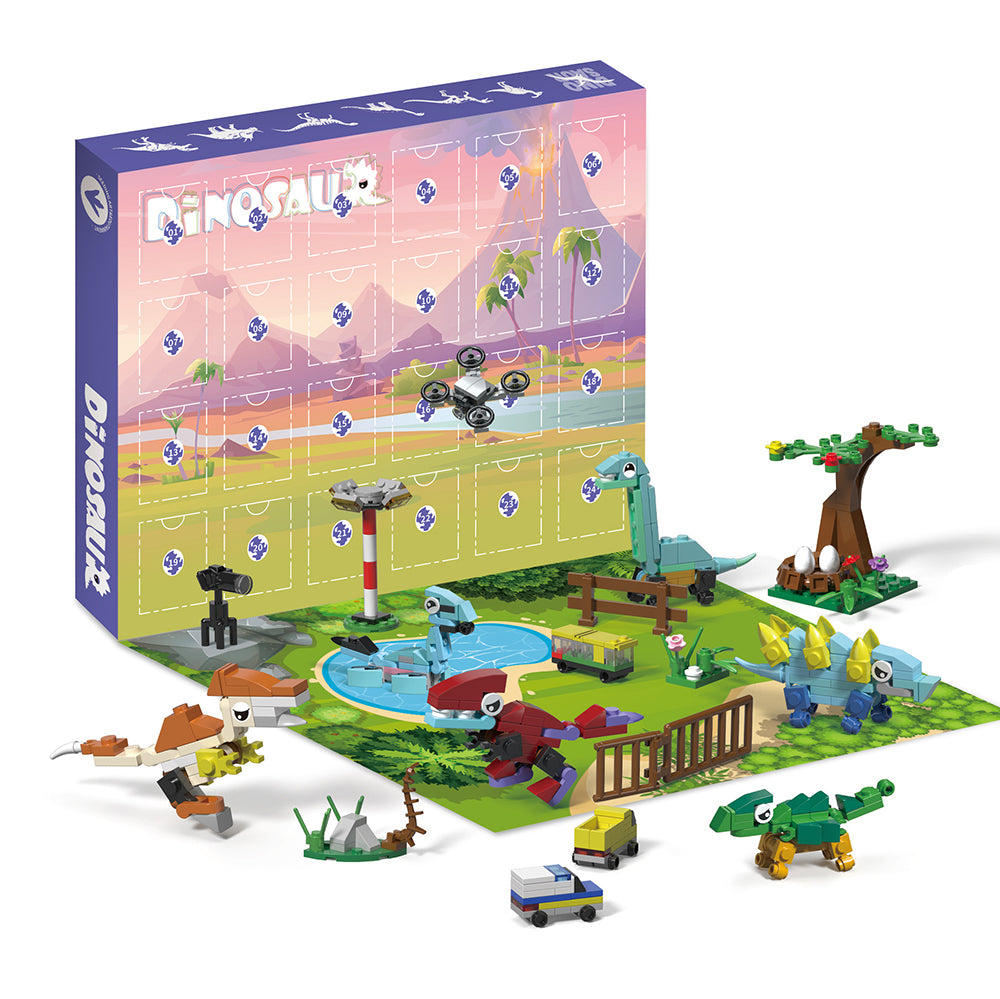 Adventskalender 2022, Dinosaurier Set für Lego Adventskalender 2022, 24 Stück Dinosaurier Modell Dinos Bausatz Spiel Weihnachtskalender für Kinder