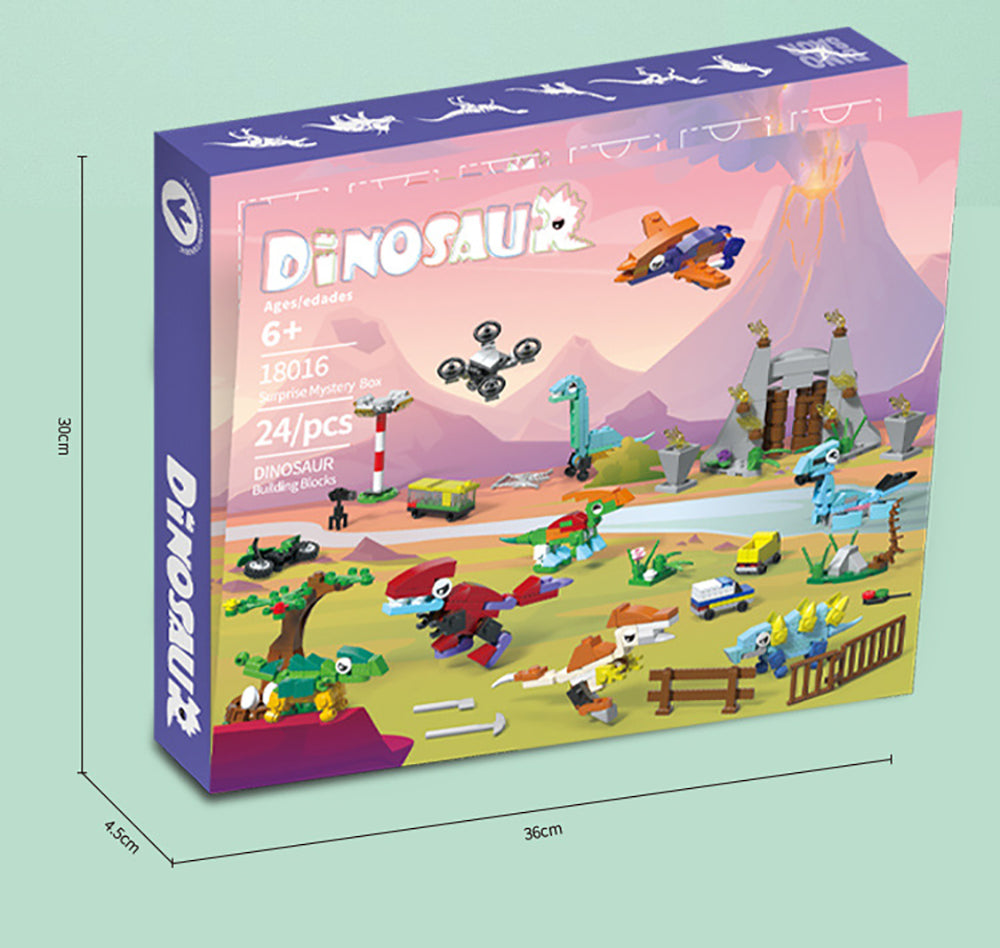 Adventskalender 2022, Dinosaurier Set für Lego Adventskalender 2022, 24 Stück Dinosaurier Modell Dinos Bausatz Spiel Weihnachtskalender für Kinder
