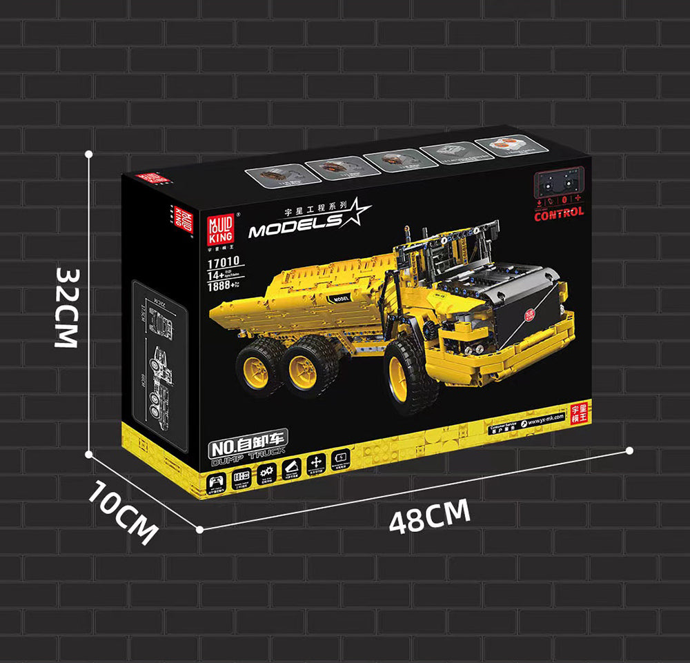 Technik Knickgelenkter Volvo-Dumper mit App Control, 1888 Teile Technik Ferngesteuert Dumper LKW mit Motoren Modell Bausatz Kompatibel mit Lego Technik