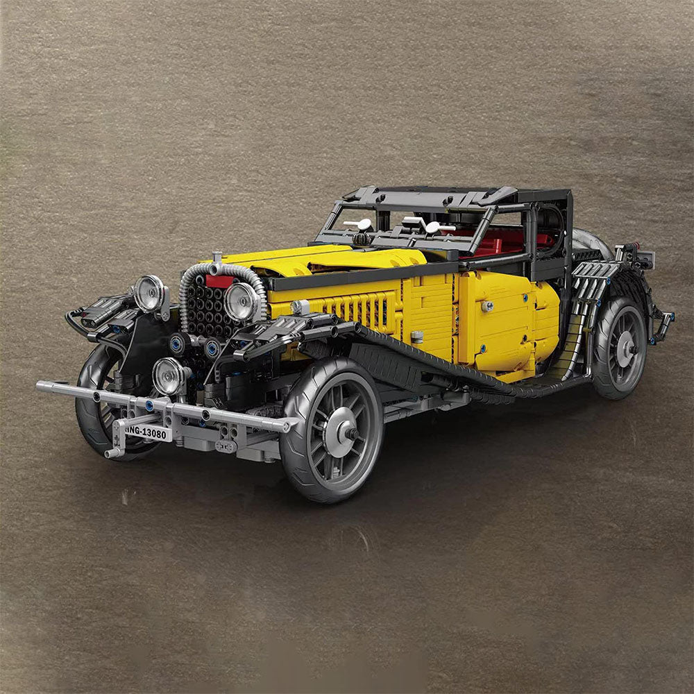 Technik Bugatti T50 Oldtimer, 3564 Teile Technik Ferngesteuert Auto mit 3 Motor, Technik Oldtimer Retro-Auto Bauset Kompatibel mit Lego Technik