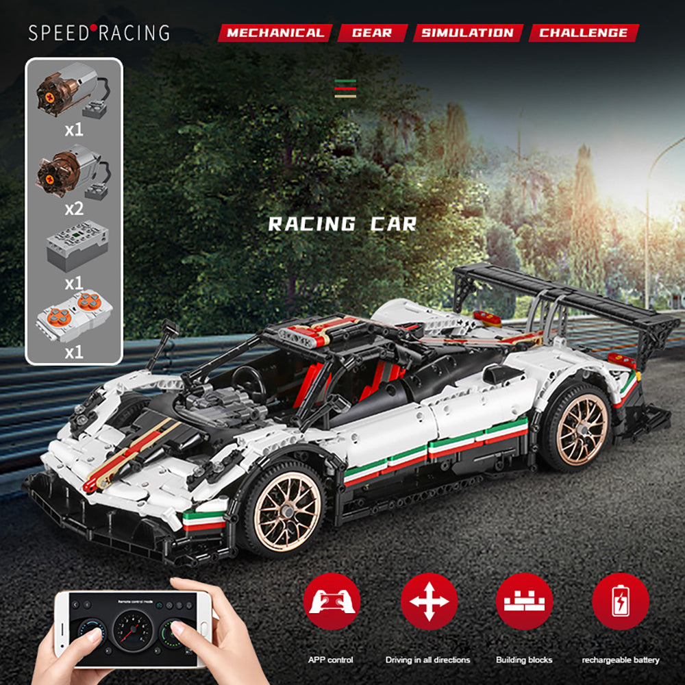 Technik Supercar Pagani Zonda, 13060D Technik Auto Ferngesteuert Bauset Kompatibel mit Lego Technik