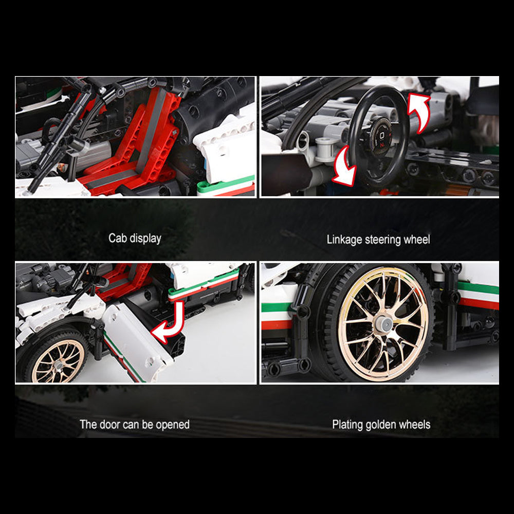 Technik Supercar Pagani Zonda, 13060D Technik Auto Ferngesteuert Bauset Kompatibel mit Lego Technik