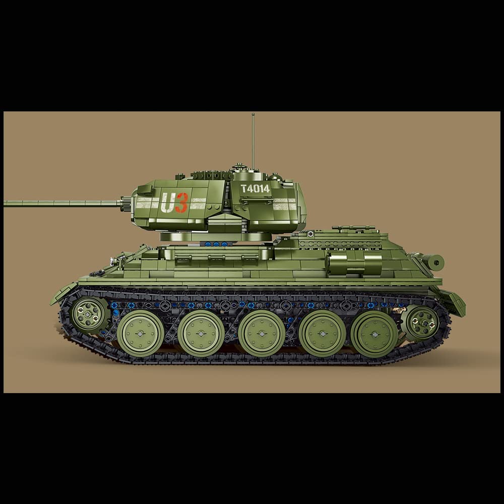 Technik Panzer T 34 Tank Modell, 2052 Teile Technik Panzer Ferngesteuert Panzer Motorisierte Modell, Custom Bausteine Kompatibel mit Lego Technik