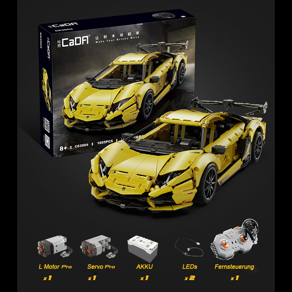 Technik Lamborghini Aventador LP700 Supersportwagen Modell, Technik Sportwagen Mit LED Beleuchtung Technik ferngesteuert Auto mit Motor Bausatz Kompatibel mit Lego Technik