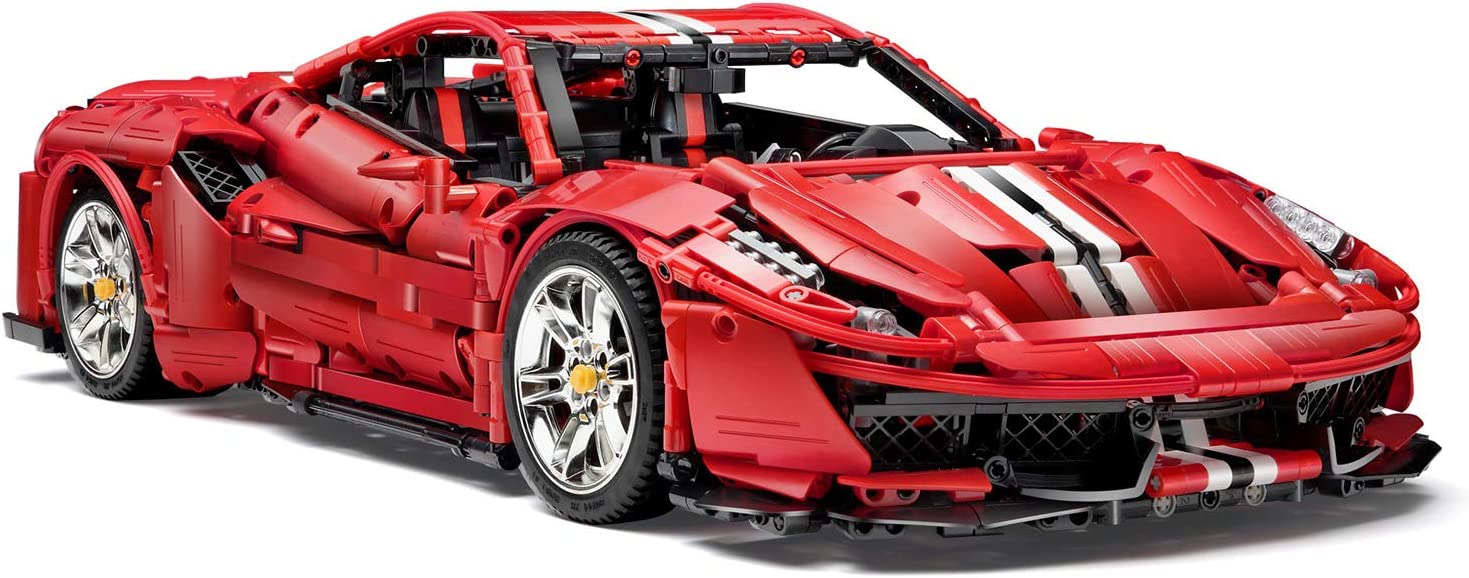 CADA C61043w Technic Bausteine Sportwagen Auto für Ferrari 488 Pista, 3236 Teile, 1: 8 Bausatz für Technische Rennbausteine, Kompatibel mit lego technik