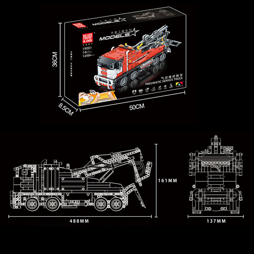 Technik LKW Modell, 1498 Teile Technik Ferngesteuert Truck mit Motor, Mould King 19001, MOC Klemmbausteine Bauset Kompatibel mit Lego Technik
