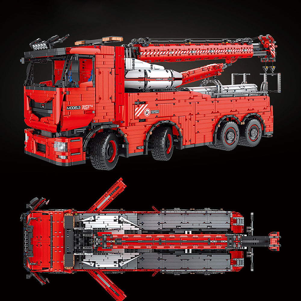 Mould King Kran LKW 19006, Technik Pneumatik LKW Ferngesteuert, 10966 Teile Technic Kranwagen Motorisierte Modell mit 19 Motoren, Custom Bausteine Kompatibel mit Lego Technik