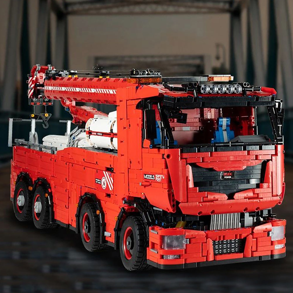 Mould King Kran LKW 19006, Technik Pneumatik LKW Ferngesteuert, 10966 Teile Technic Kranwagen Motorisierte Modell mit 19 Motoren, Custom Bausteine Kompatibel mit Lego Technik