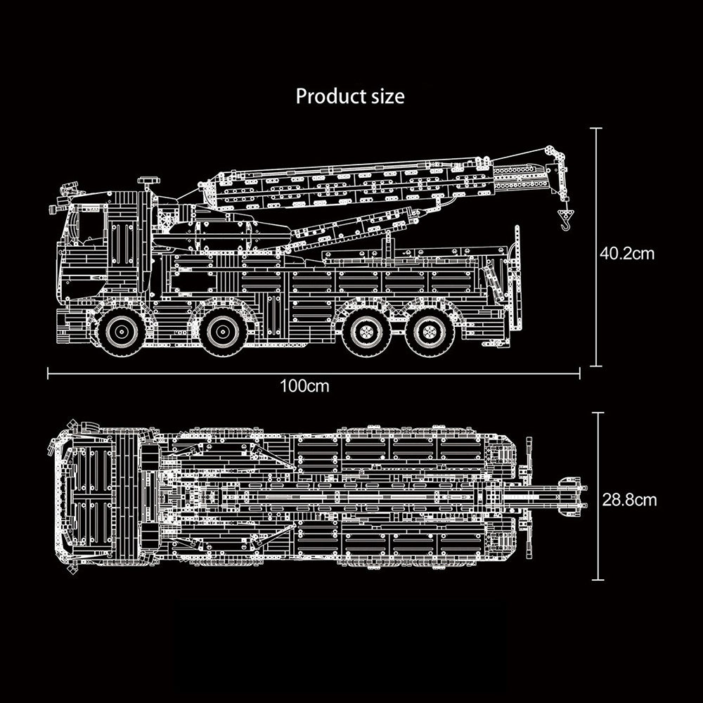 Mould King Kran LKW 19006, Technik Pneumatik LKW Ferngesteuert, 10966 Teile Technic Kranwagen Motorisierte Modell mit 19 Motoren, Custom Bausteine Kompatibel mit Lego Technik
