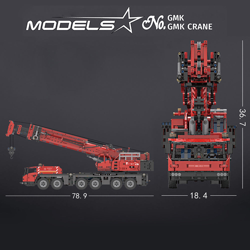 Technik Kran Ferngesteuert Mit 7 Motor, 4460 Teile Technik Schwerlastkran Technic Ferngesteuert Kranwagen Modellbau Klemmbausteine Kompatibel mit Lego Technik (Upgrade Version)