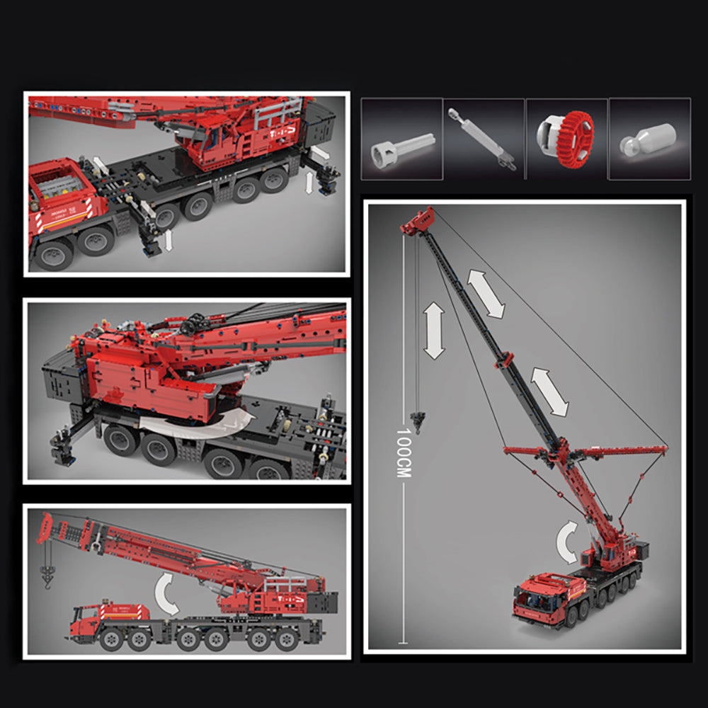 Technik Kran Ferngesteuert Mit 7 Motor, 4460 Teile Technik Schwerlastkran Technic Ferngesteuert Kranwagen Modellbau Klemmbausteine Kompatibel mit Lego Technik (Upgrade Version)