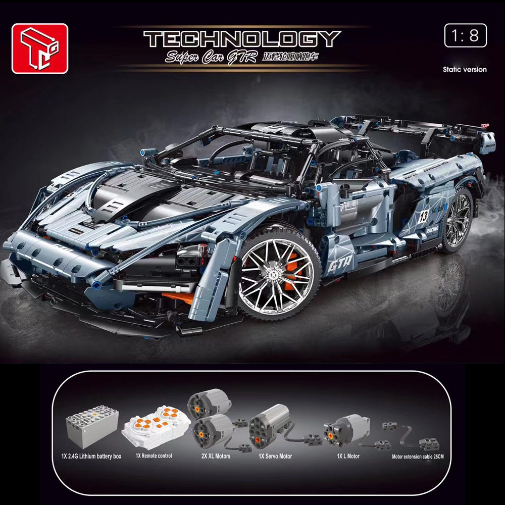 Technik Auto für Mclaren Senna, 3780 Teile Technik Sportwagen Ferngesteuert Mit 4 Motoren, Technic Rennwagen Modellbau Klemmbausteine Kompatibel mit Lego Technik
