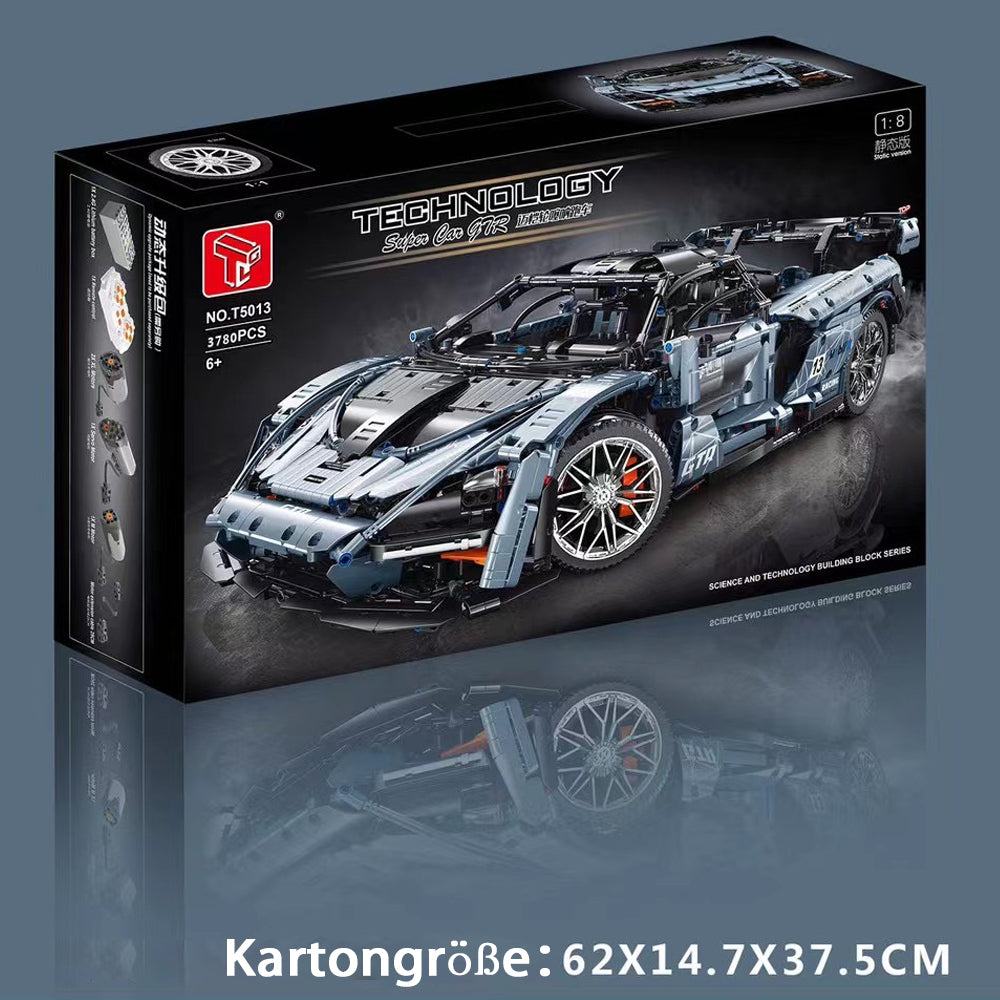 Technik Auto für Mclaren Senna, 3780 Teile Technik Sportwagen Ferngesteuert Mit 4 Motoren, Technic Rennwagen Modellbau Klemmbausteine Kompatibel mit Lego Technik