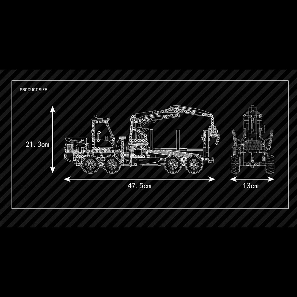 Technik Pneumatik Wald Holzen Fahrzeug, 938 Teile Technik Forstwagen mit Motor Bauset Kompatibel mit Lego Technik