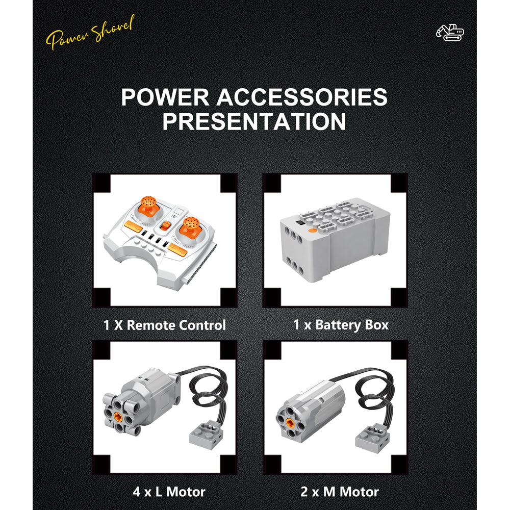 Technik Bagger Modell, 2968 Teile Technic Raupenbagger Ferngesteuert Bagger Motorisierte Löffelbagger Modellbau Custom Bausteine Kompatibel mit Lego Technik Bagger