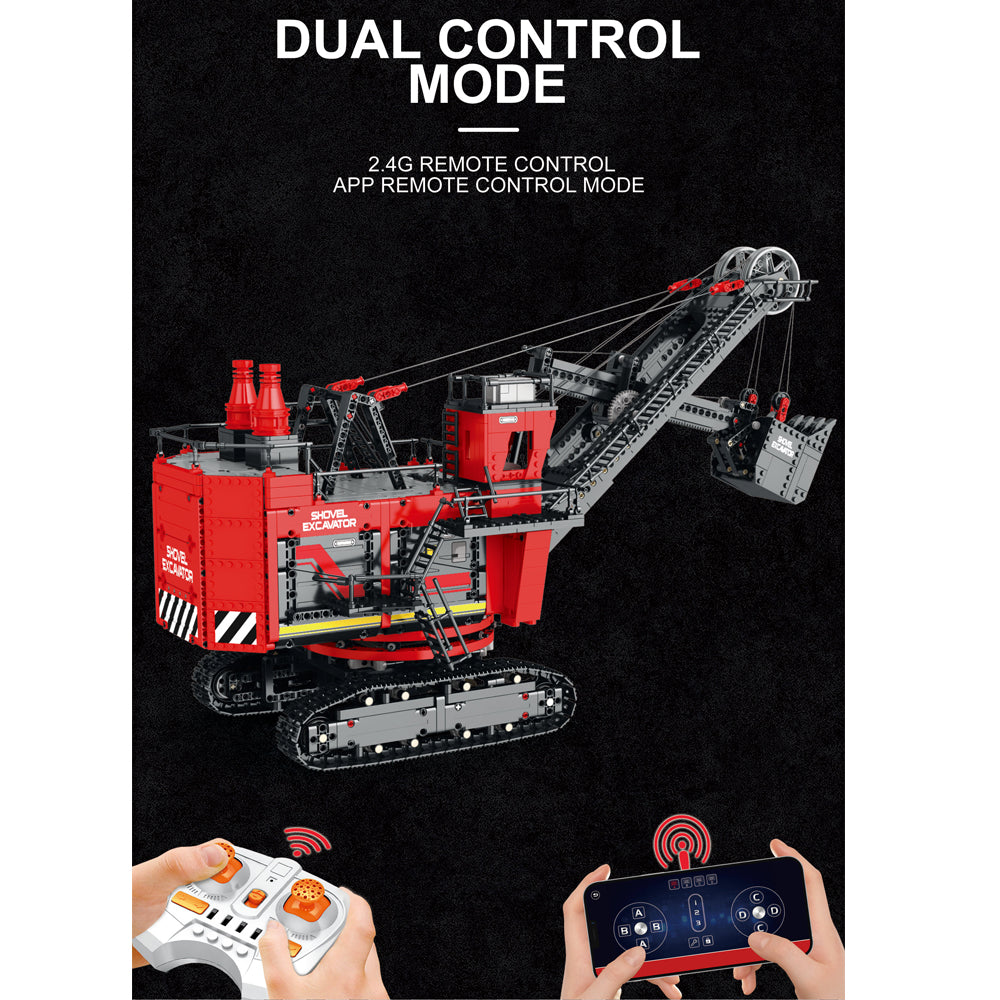Technik Bagger Modell, 2968 Teile Technic Raupenbagger Ferngesteuert Bagger Motorisierte Löffelbagger Modellbau Custom Bausteine Kompatibel mit Lego Technik Bagger