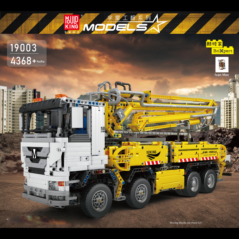 Technik LKW Mit Kran, Technik Kran Pneumatik LKW mit Beton-Kran, Technik Betonmischer mit Motoren, 4368 Teile Technik Kran Ferngesteuert Bausatz Kompatibel mit Lego Technik