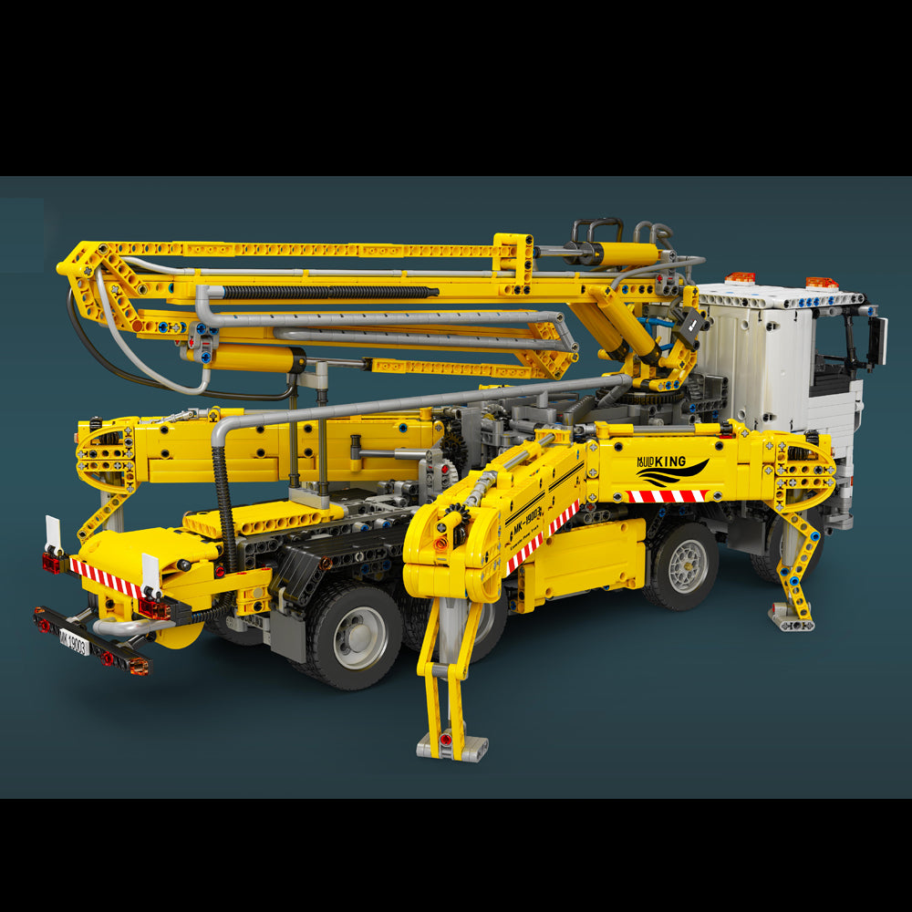 Technik LKW Mit Kran, Technik Kran Pneumatik LKW mit Beton-Kran, Technik Betonmischer mit Motoren, 4368 Teile Technik Kran Ferngesteuert Bausatz Kompatibel mit Lego Technik