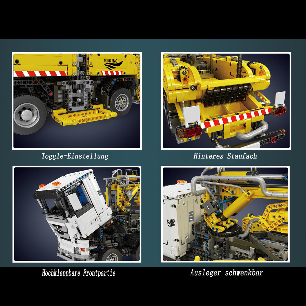Technik LKW Mit Kran, Technik Kran Pneumatik LKW mit Beton-Kran, Technik Betonmischer mit Motoren, 4368 Teile Technik Kran Ferngesteuert Bausatz Kompatibel mit Lego Technik