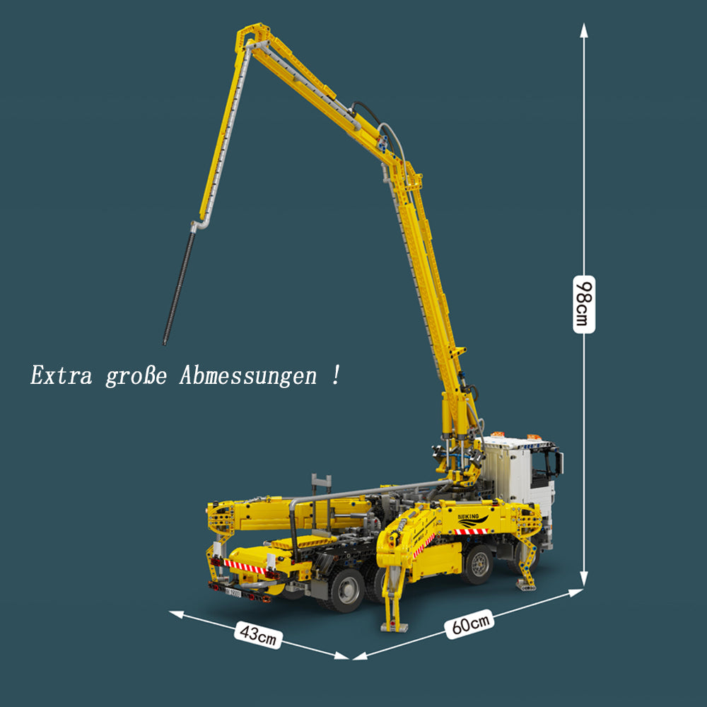 Technik LKW Mit Kran, Technik Kran Pneumatik LKW mit Beton-Kran, Technik Betonmischer mit Motoren, 4368 Teile Technik Kran Ferngesteuert Bausatz Kompatibel mit Lego Technik