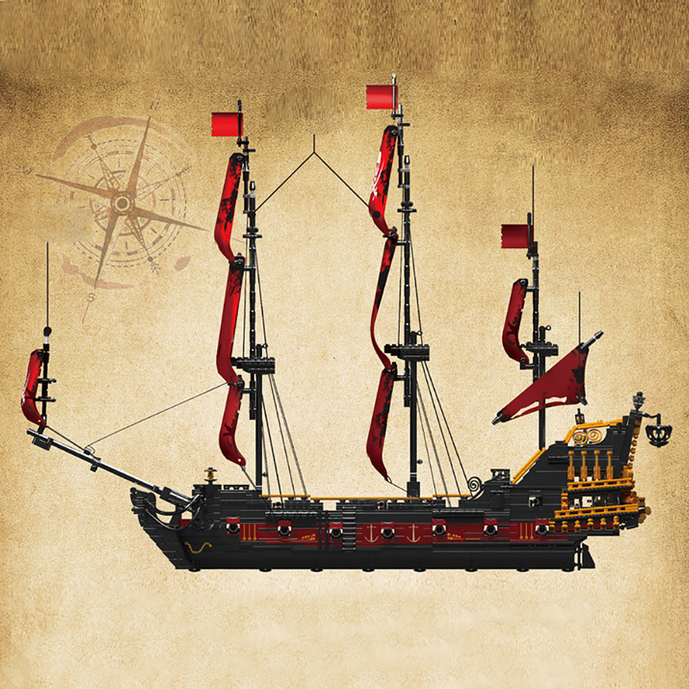 Queen Anne's Revenge Piratenschiff Modell, 3139 Teile Segelschiff Modell Schiff Klemmbausteine Piratenschiff groß Modelbau Kompatibel mit Lego Piraten