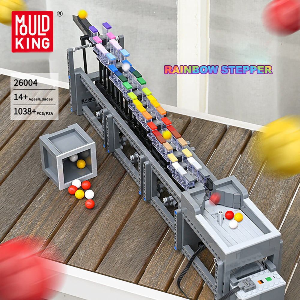 Technik Regenbogen Fließstraße Fabrik, MK 26004, 1038 Teile Technic Maschine mit Motoren, Balls Bausatz Kompatibel mit Lego Technik
