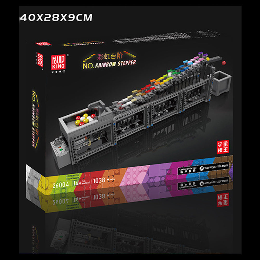 Technik Regenbogen Fließstraße Fabrik, MK 26004, 1038 Teile Technic Maschine mit Motoren, Balls Bausatz Kompatibel mit Lego Technik