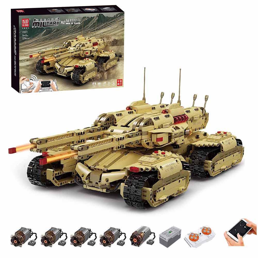 Technik Panzer, 3296 Teile Technic Militär Mammut Panzer Modell mit 6 Motor Bauset Kompatibel mit Lego Technik
