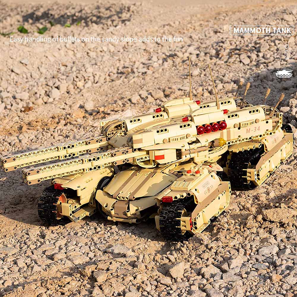 Technik Panzer, 3296 Teile Technic Militär Mammut Panzer Modell mit 6 Motor Bauset Kompatibel mit Lego Technik