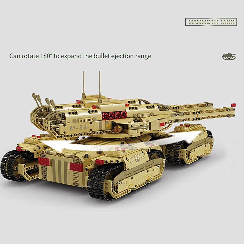 Technik Panzer, 3296 Teile Technic Militär Mammut Panzer Modell mit 6 Motor Bauset Kompatibel mit Lego Technik