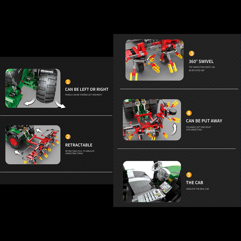 Technik Traktor Ferngesteuert, Technic Traktor 22015, Technik Tractor Groß, 1828 Teile Modell Bauset Kompatibel mit Lego Technik Traktor