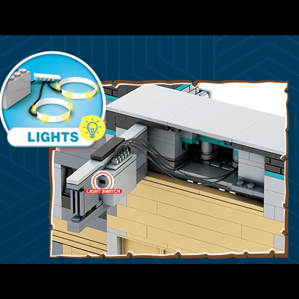 Reobrix 66031 Harry Potter Magic Station Modell, 3060 Teile Magischer Bahnhof mit Lokomotive, LEDs Modellbausatz Kompatibel mit Lego Harry Potter