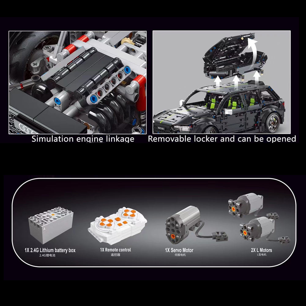 Technik Auto RS6 Avant, TGL T5023, 2896 Teile Technik Technic Ferngesteuert Auto Motorisierte Modell Custom Bausteine Kompatibel mit Lego Technik
