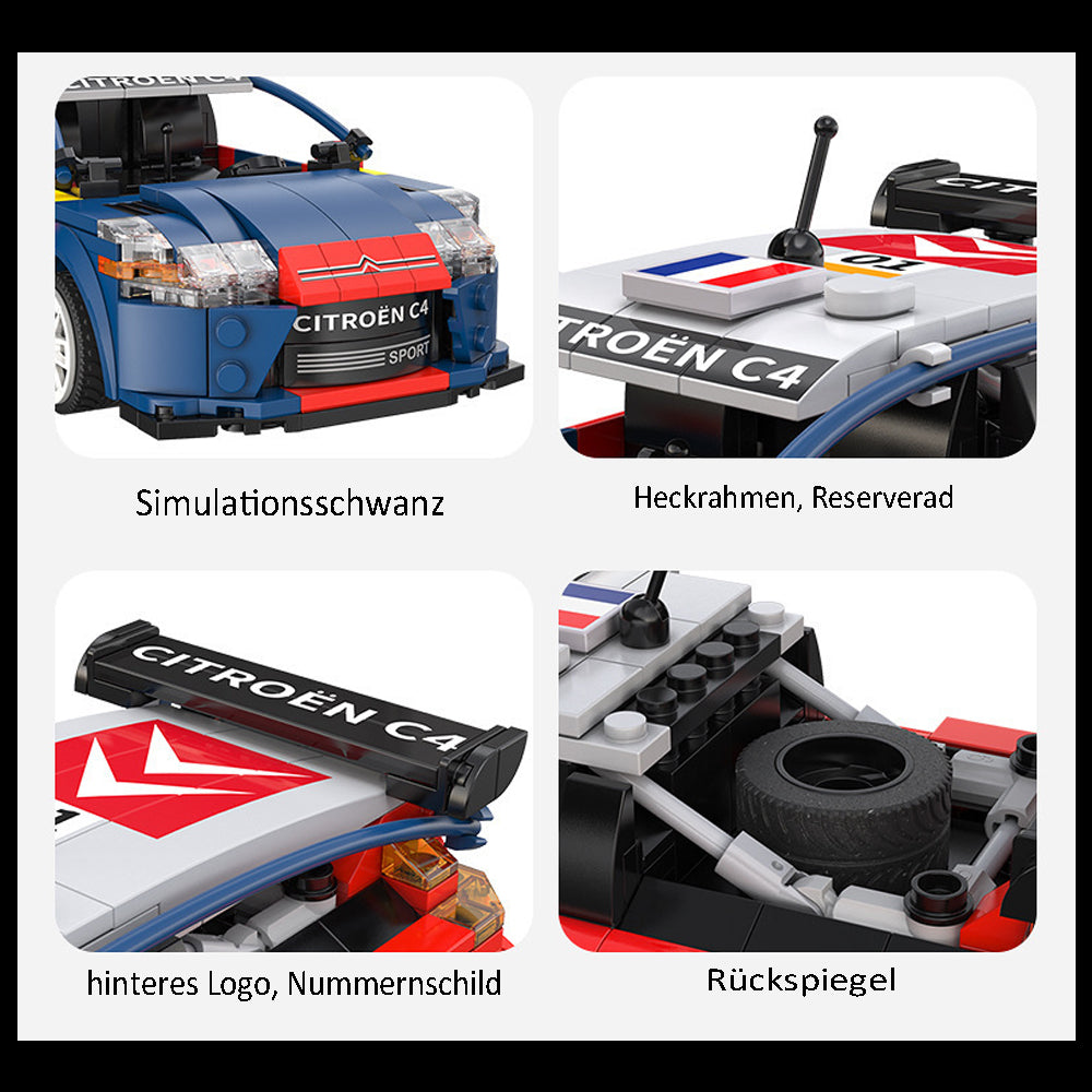 CADA C51078w Technik Citroen C4 WRC Rennwagen, Technic Auto Ferngesteuert Auto Modell Bausatz Kompatibel mit Lego Technik