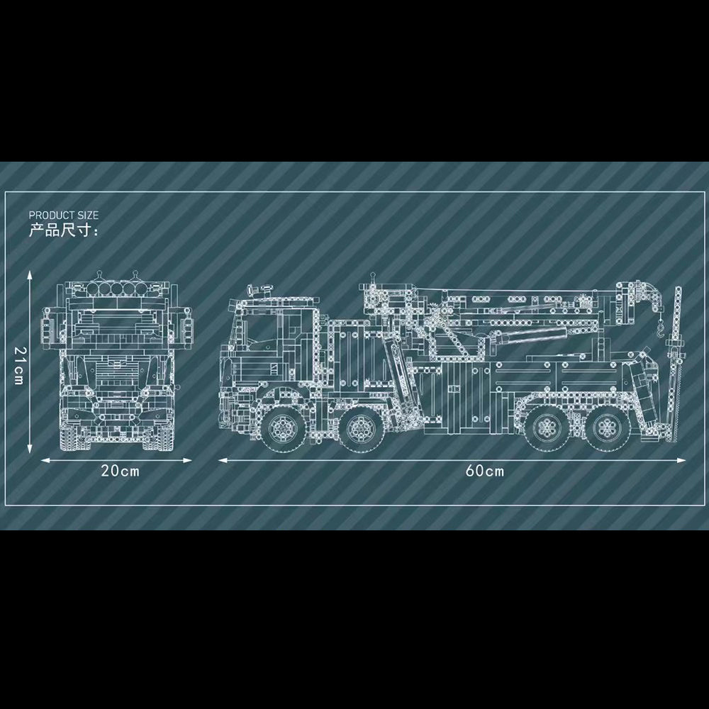 Fire Tow Truck, MK 17028 Technik Feuerwehr LKW Modell, Technik Ferngesteuert Feuerwehrauto mit Kranarm Modell Bausatz Kompatibel mit Lego Technik