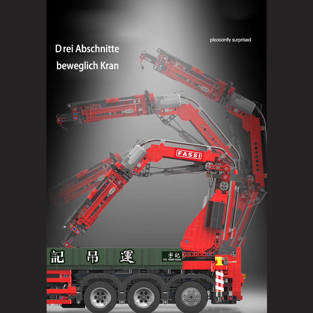 Technik Kran LKW Technic Ferngesteuert Kranwagen, 3925 Teile Technik Kranwagen Modell mit 8 Motoren, Akku/Empfänger und Fernsteuerung Set