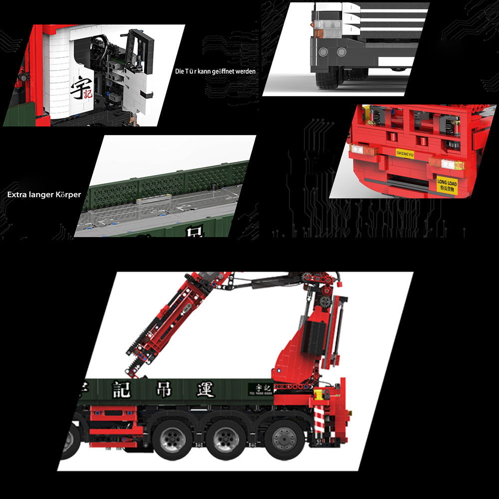 Technik Kran LKW Technic Ferngesteuert Kranwagen, 3925 Teile Technik Kranwagen Modell mit 8 Motoren, Akku/Empfänger und Fernsteuerung Set